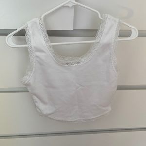 white laced tank top